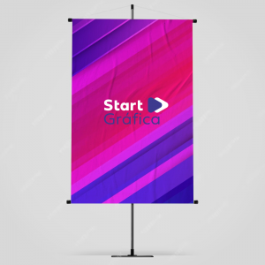 BANNER EM LONA Lona 340g  4x0  Bastão e Corda Alta Qualidade