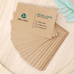 CARTÃO DE VISITA PAPEL KRAFT Papel Kraft 300g 9x5cm   Corte Reto 