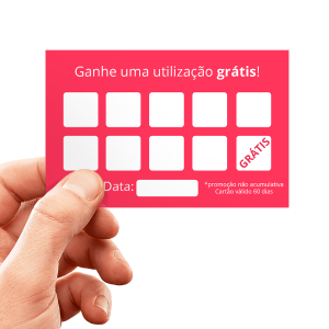 CARTÃO FIDELIDADE Couchê 300g 9,1x5,1 4x0 Sem revestimento Corte Reto 