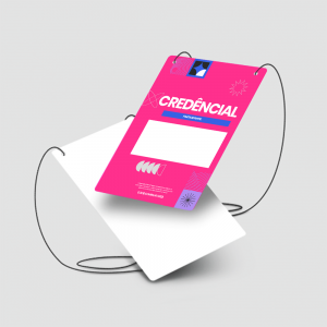CREDENCIAIS Papel Couchê 259g 10x14,8cm   Furo + Cprdão branco 